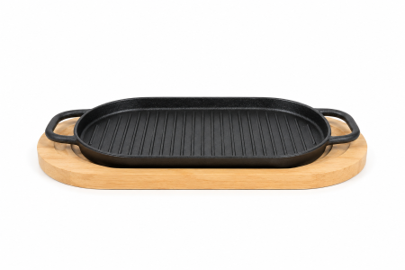 Noutăți - tava-grill-din-fonta-cu-suport-din-lemn-40-cm