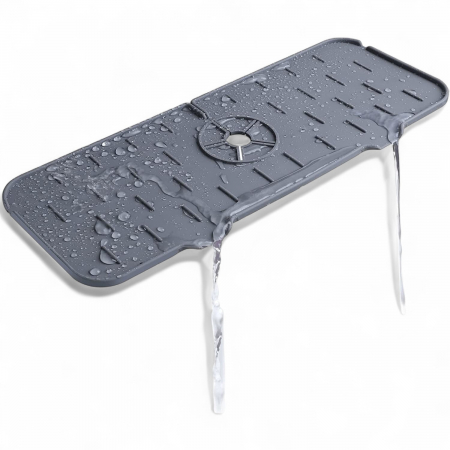 Tăviță silicon chiuvetă – protecție robinet și scurgere apă [1]