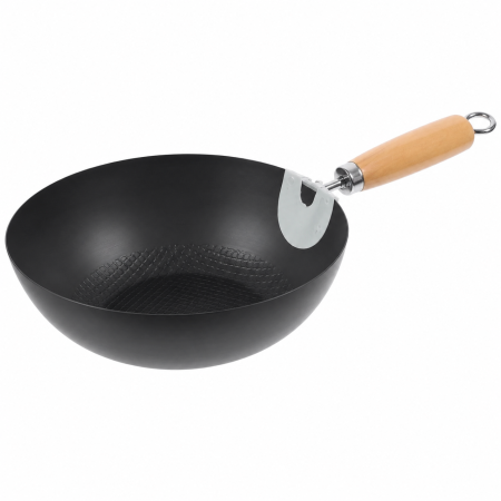 Noutăți - Tigaie Wok antiaderentă cu mâner din lemn 20 cm / 24 cm