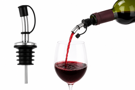 Bucătărie - Turnător Vin Inox cu Dop Antipicurare