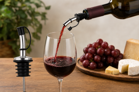 Turnător Vin Inox cu Dop Antipicurare [3]