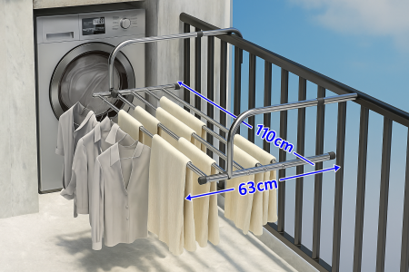 Uscător rufe balcon extensibil metalic 110x63 cm [2]