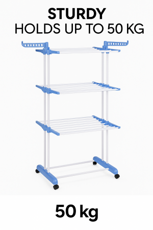 Suport vertical pentru uscat rufe 3 nivele pliabil pe roți 50 kg [1]