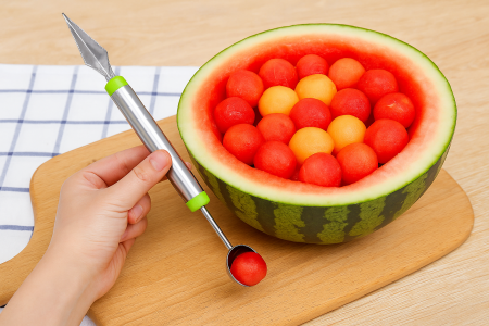 Ustensilă multifuncțională din inox pentru decorat fructe și deserturi [3]