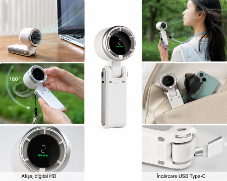 Ventilator Portabil Reîncărcabil USB-C Pliabil 1200 mAh [2]