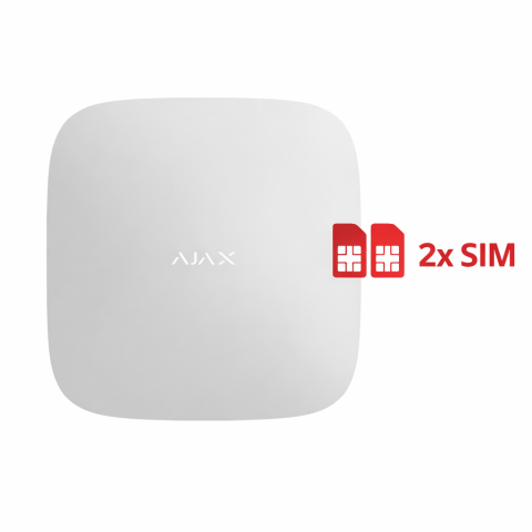 Centrale efractie - Centrala alarma wireless AJAX Hub2 - alb, 2xSIM 2G, Ethernet - AJAX