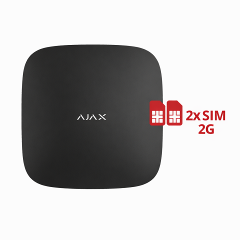 Sisteme de alarma - Centrala alarma wireless AJAX Hub2 - negru, 2xSIM 2G, Ethernet - AJAX