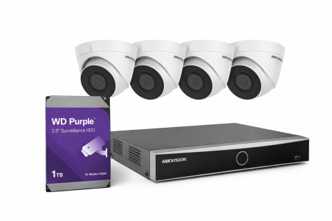 Kyt video IP - Kit supraveghere video 4 camere IP + NVR + HDD 1TB – Sistem complet securitate