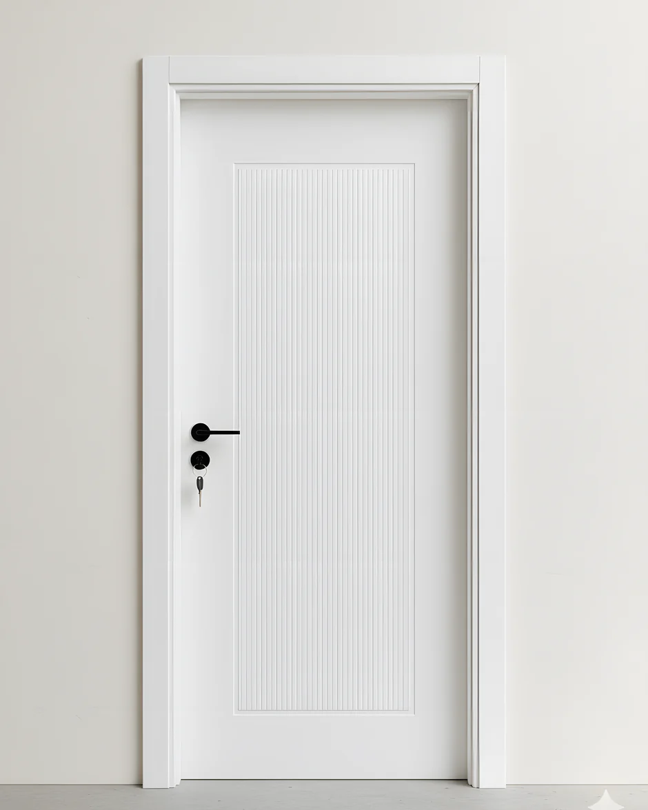 Ușă interior albă cu panou riflat JY‑DP 012 – Design modern [2]