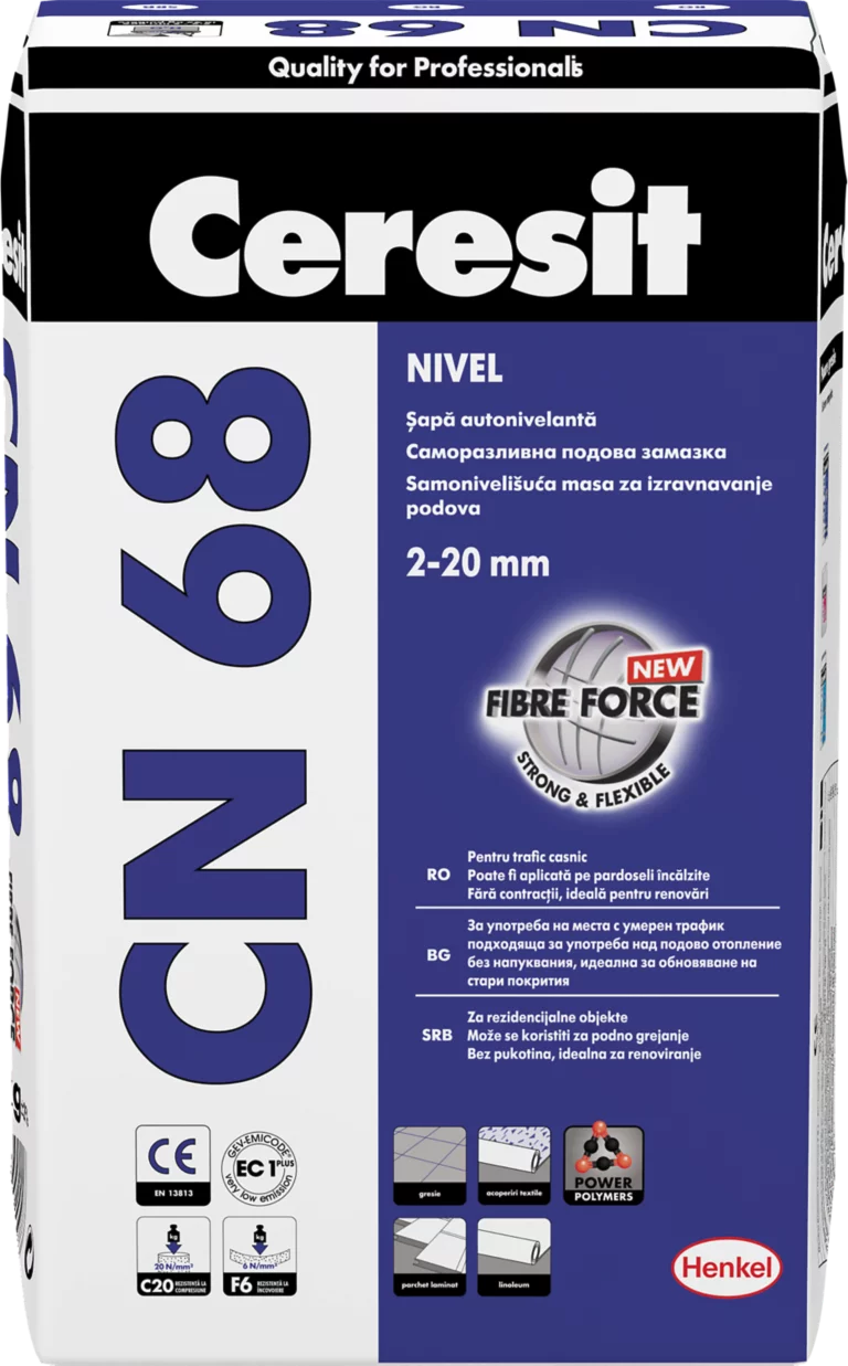 SAPA AUTONIVELANTA SI BETON - Ceresit CN 68 – Șapă autonivelantă 2–20 mm, interior, 25 kg