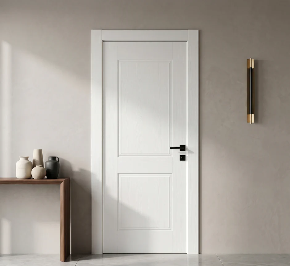Ușă interior JY002 alb mat – modernă, cu toc reglabil [2]
