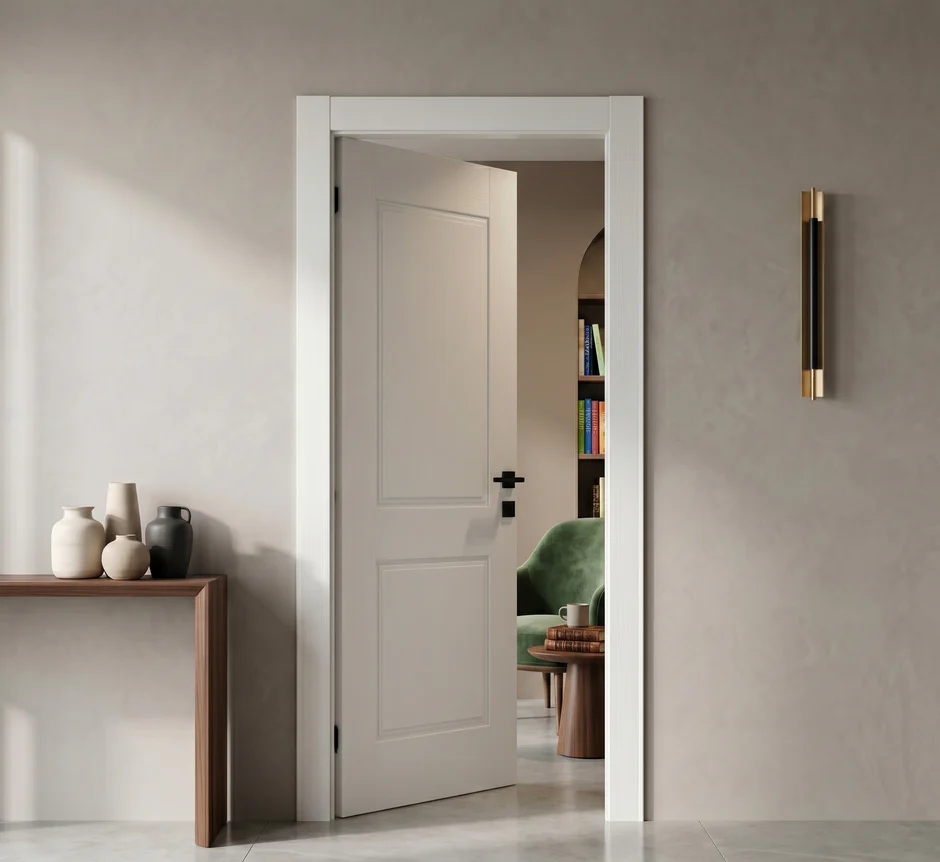 USI DE INTERIOR - Ușă interior JY002 alb mat – modernă, cu toc reglabil