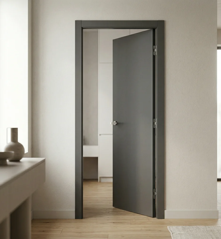 USI DE INTERIOR - Ușă interior Blank Graphite – toc reglabil 10–15 cm, MDF înfoliat