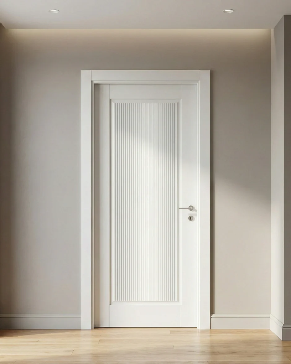 USI DE INTERIOR - Ușă interior albă mat riflată JY‑AS‑003