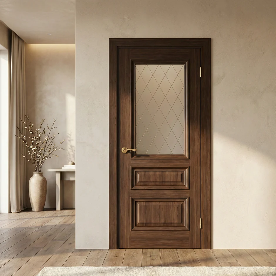 Ușă interior San Marco European Chestnut cu sticlă – elegantă și rezistentă [1]