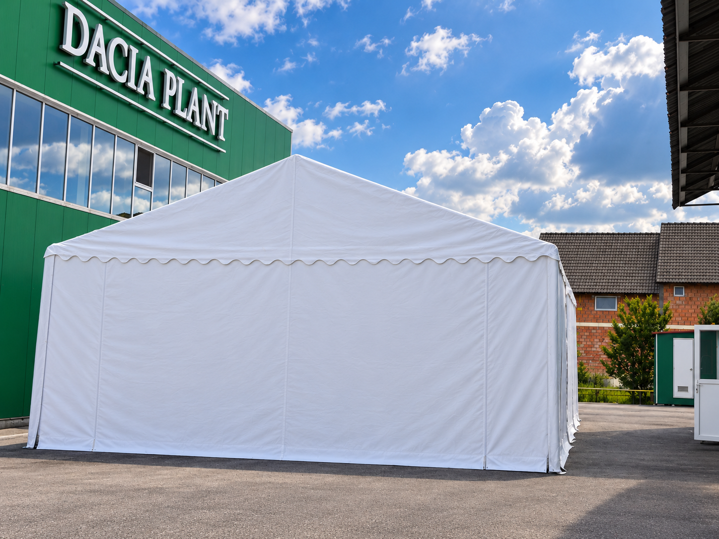 Cort depozitare 8x12 m PRO XXL montat la Dacia Plant Brasov