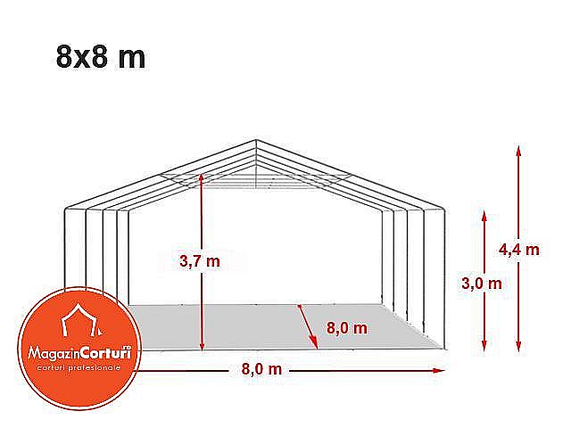  Cort Depozitare 8 x 8m xxl Profi 3m [3]