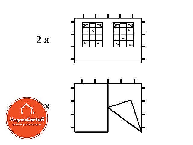 Cort pliabil 3 x 3m POP UP + 4 pereti laterali [10]