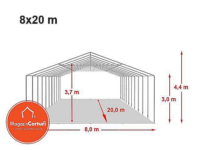  Cort depozitare 8 x 20m xxl Profi 3m [2]