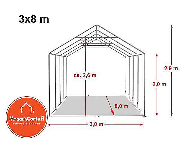 Cort Evenimente 3 x 8m Eco Plus [2]
