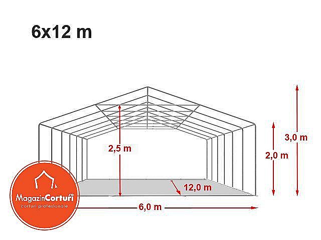 Cort Evenimente 6 x 12m Premium Alb [2]