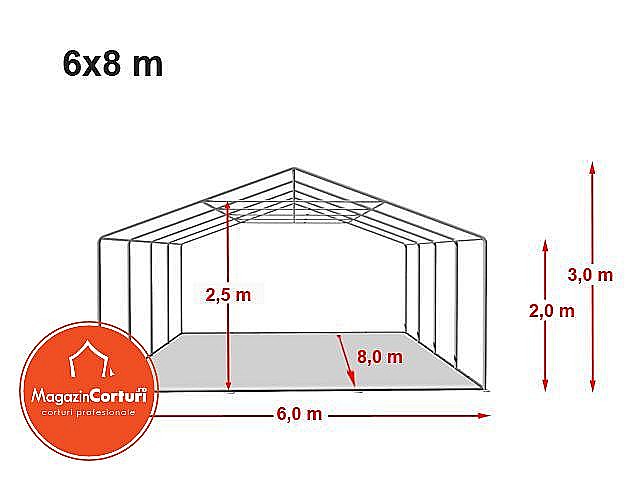 Cort Evenimente 6 x 8m Premium Plus 2m Alb [2]