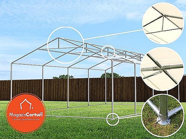 Cort Evenimente 5x8 m Profesional 2 m Alb [3]