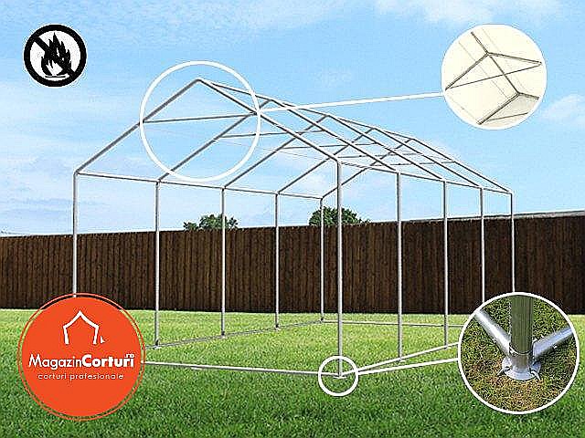 Cort Evenimente 4x8 m Profesional Plus 2 m Alb [3]
