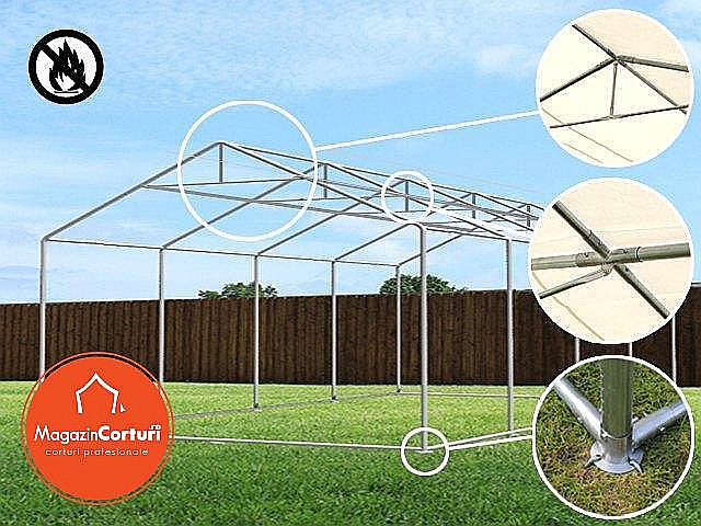 Cort Evenimente 5x8 m Profesional Plus 2 m Alb [3]