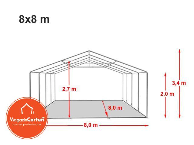 Cort Depozitare Industrial 8x8 m Profesional Plus [2]