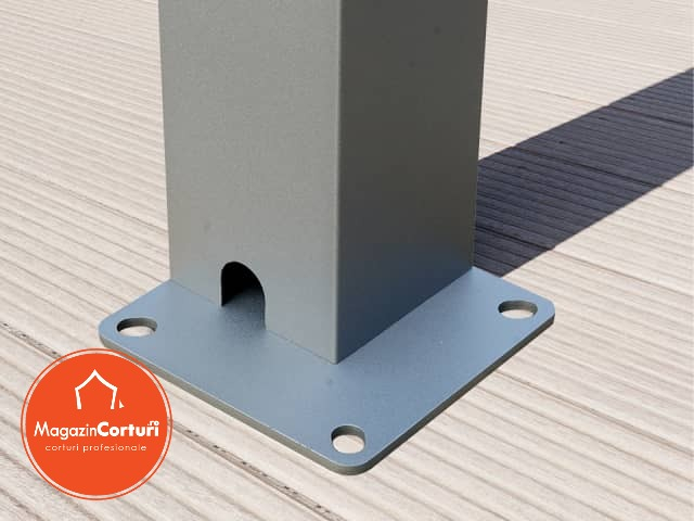 Pergola 3x4 m Eco – Gri perlat, cu acoperis din lamele reglabile [8]