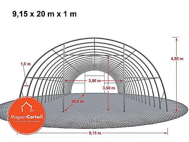  Cort Tunel Semirotund Hala-Depozitare 9.15m x 20m cu 1m intre arce [2]