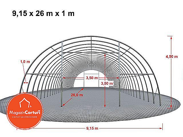  Cort Tunel Semirotund Hala-Depozitare 9.15m x 26m cu 1m intre arce [2]