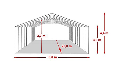 Cort hala 8 x 20m xxl Profi 3m [1]