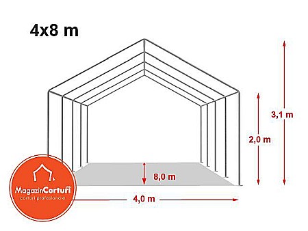 Cort Evenimente 4 x 8m Eco Plus [1]