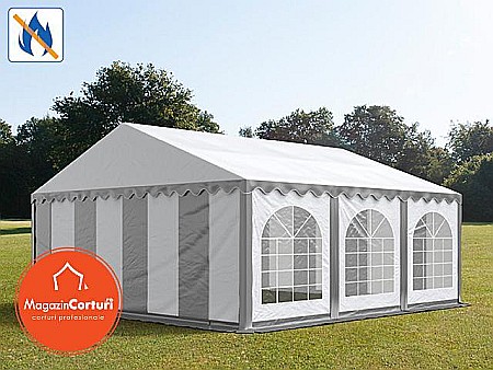 Cort evenimente 6 x 6 -  Cort Evenimente 6x6 m Premium Plus 2m Alb Gri