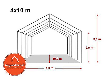 Cort Evenimente 3x4m Eco Alb cu Albastru [1]