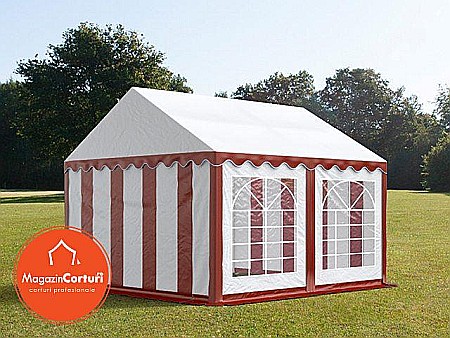 Corturi evenimente - Cort Evenimente 3x4m Eco Alb cu Rosu