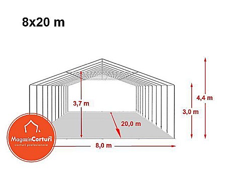 Cort depozitare 8 x 20m xxl Profi 3m [1]