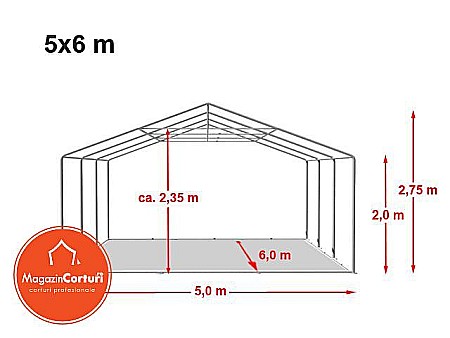 Cort Evenimente 5 x 6m Premium Alb [1]