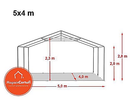 Cort Evenimente 5x4 m Premium 2 m Alb [1]