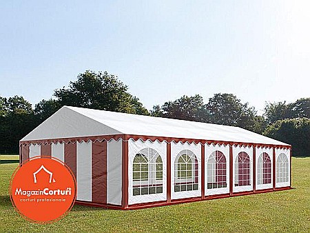 Corturi evenimente - Cort Evenimente 6x12m Premium Alb Rosu