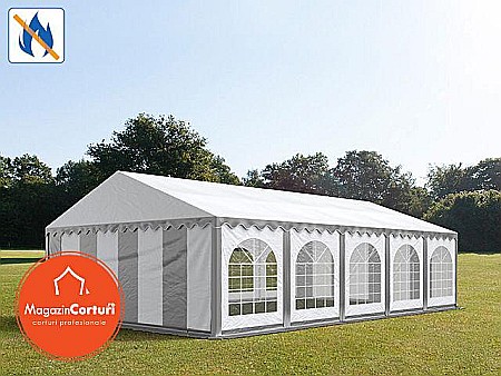 Corturi evenimente - Cort Evenimente 6x10 m Premium Plus 2 m Alb Gri
