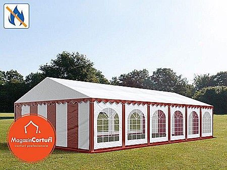 Corturi evenimente - Cort Evenimente 6x12 m Premium Plus Alb Rosu