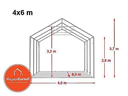  Cort Depozitare 4 x 6m XXL Profi 2,6m [1]