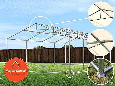 Cort Evenimente 8x8 m Profesional 2 m Alb [2]