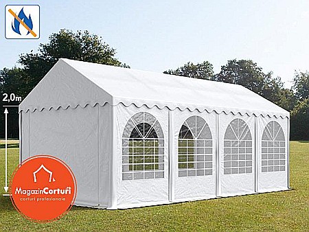 Corturi evenimente - Cort Evenimente 4x8 m Profesional Plus 2 m Alb