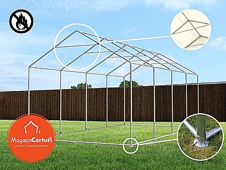 Cort Evenimente 4x8 m Profesional Plus 2 m Alb [2]
