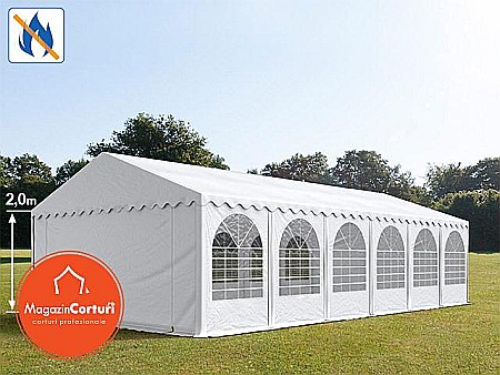 Corturi evenimente - Cort Evenimente 6x12 m Profesional Plus 2 m Alb