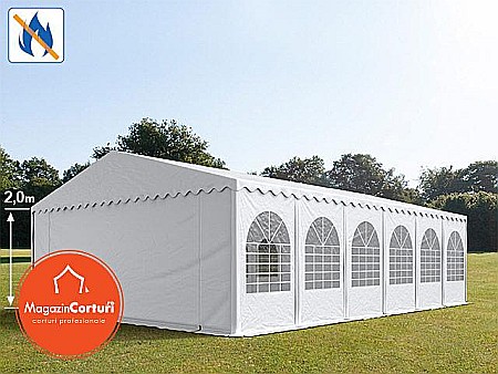 Corturi evenimente - Cort Evenimente 8x12 m Profesional Plus 2 m Alb